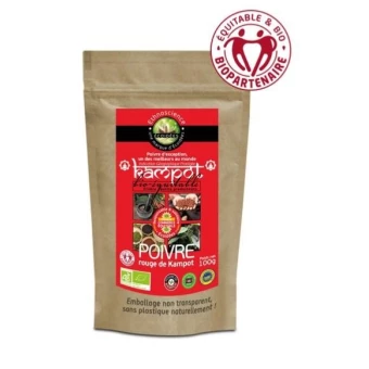 Poivre Rouge Kampot Recharge - 100g - Ecoidées
