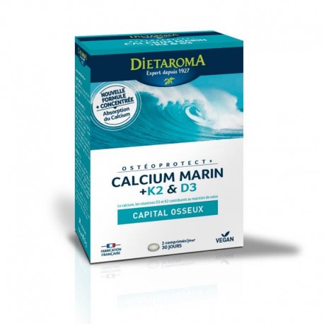 OstéoProtect + Calcium Marin - 60 Comprimés - DIETAROMA