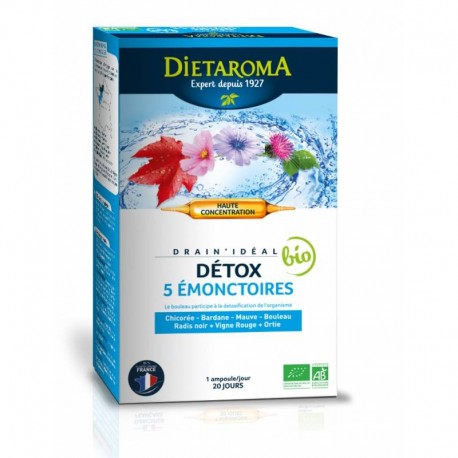 Drain'Idéal Detox 5 Émonctoires - 20 Ampoules - DIETAROMA