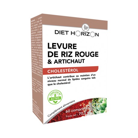 Levure de Riz Rouge & Artichaut - 60 Comprimés - Diet Horizon