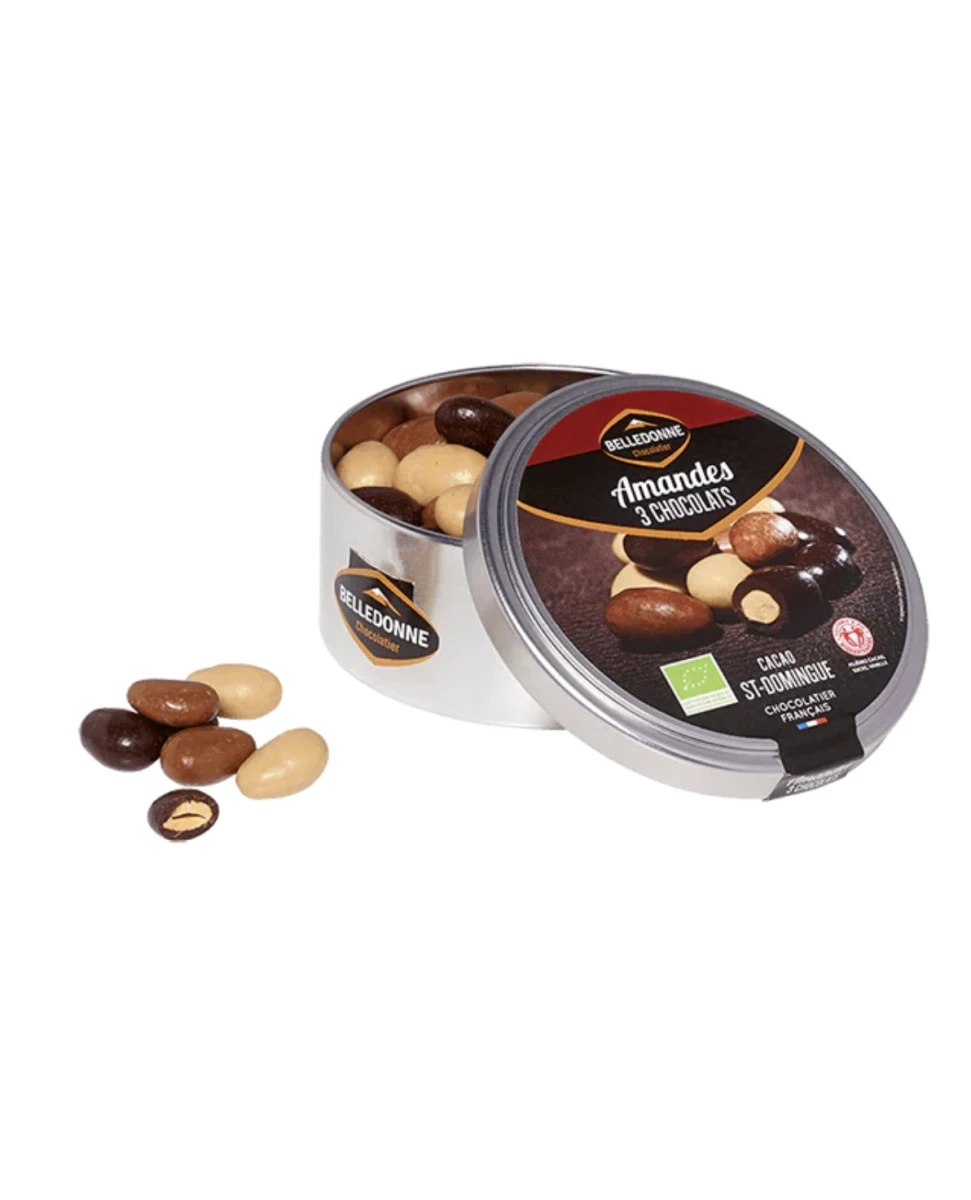 Boite Amandes 3 Chocolats - 150g - Belledonne