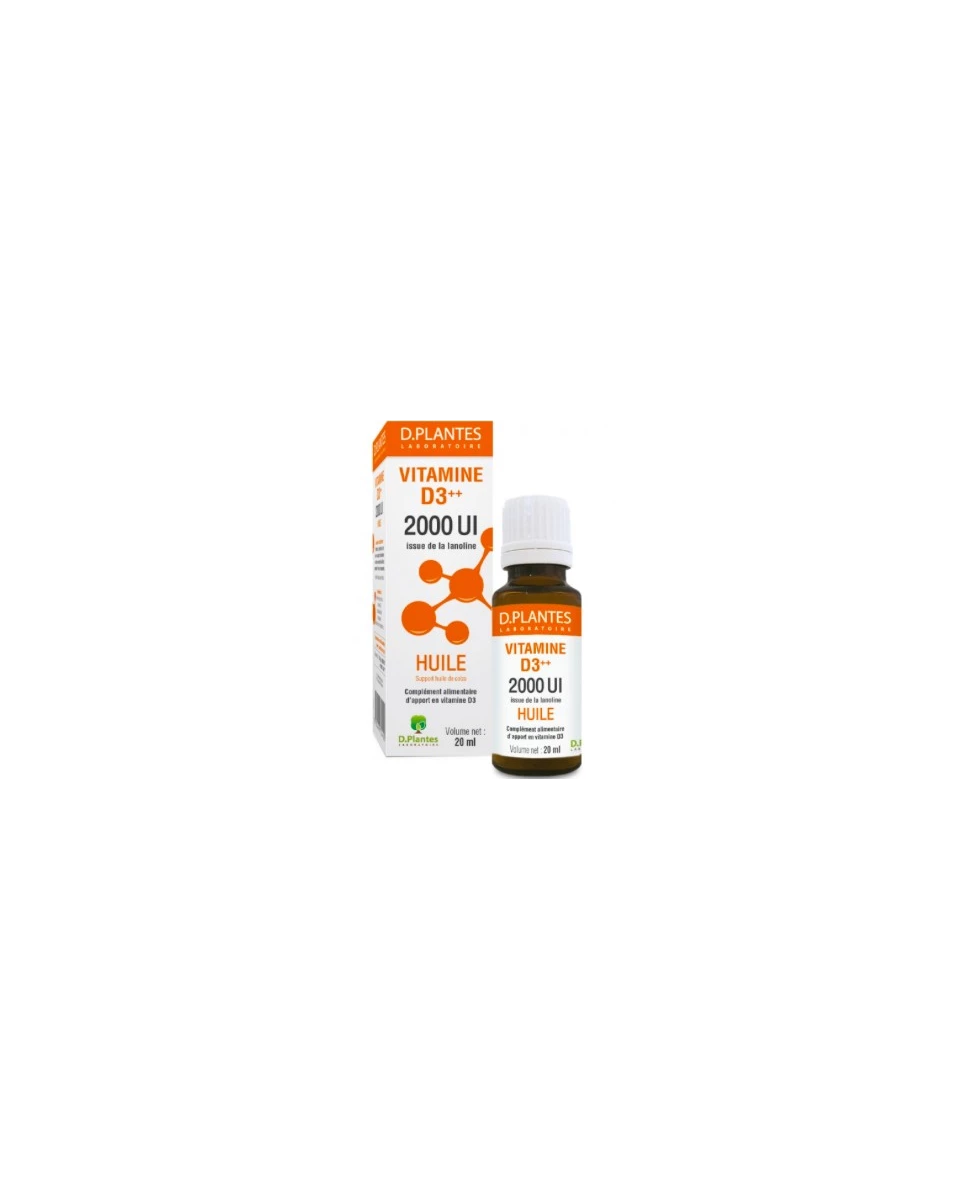 Vitamine D3++ Huile 2000UI - Compte Gouttes 20ml - D.Plantes