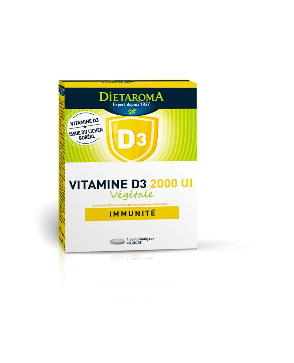 Vitamine D3 Végétale 2000 UI - 40 Compriés - Dietaroma
