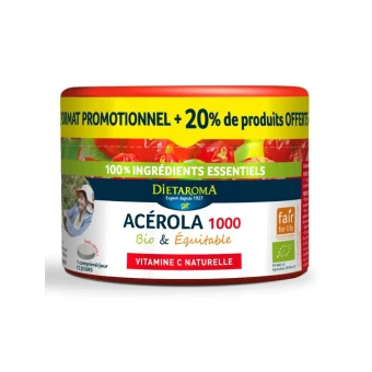 Acérola 1000 Bio - 60 Comprimés 20% Gratuit - DIETAROMA