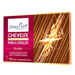 Cheveux Peau Ongles FLASH - 10 Fioles - Essence Pure