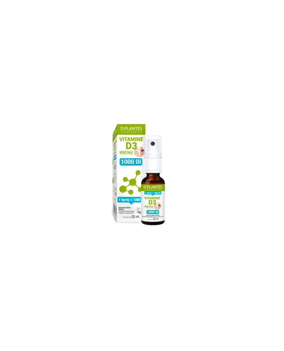 Vitamine D3 Végétale 1000UI - Spray 20ml - D.Plantes