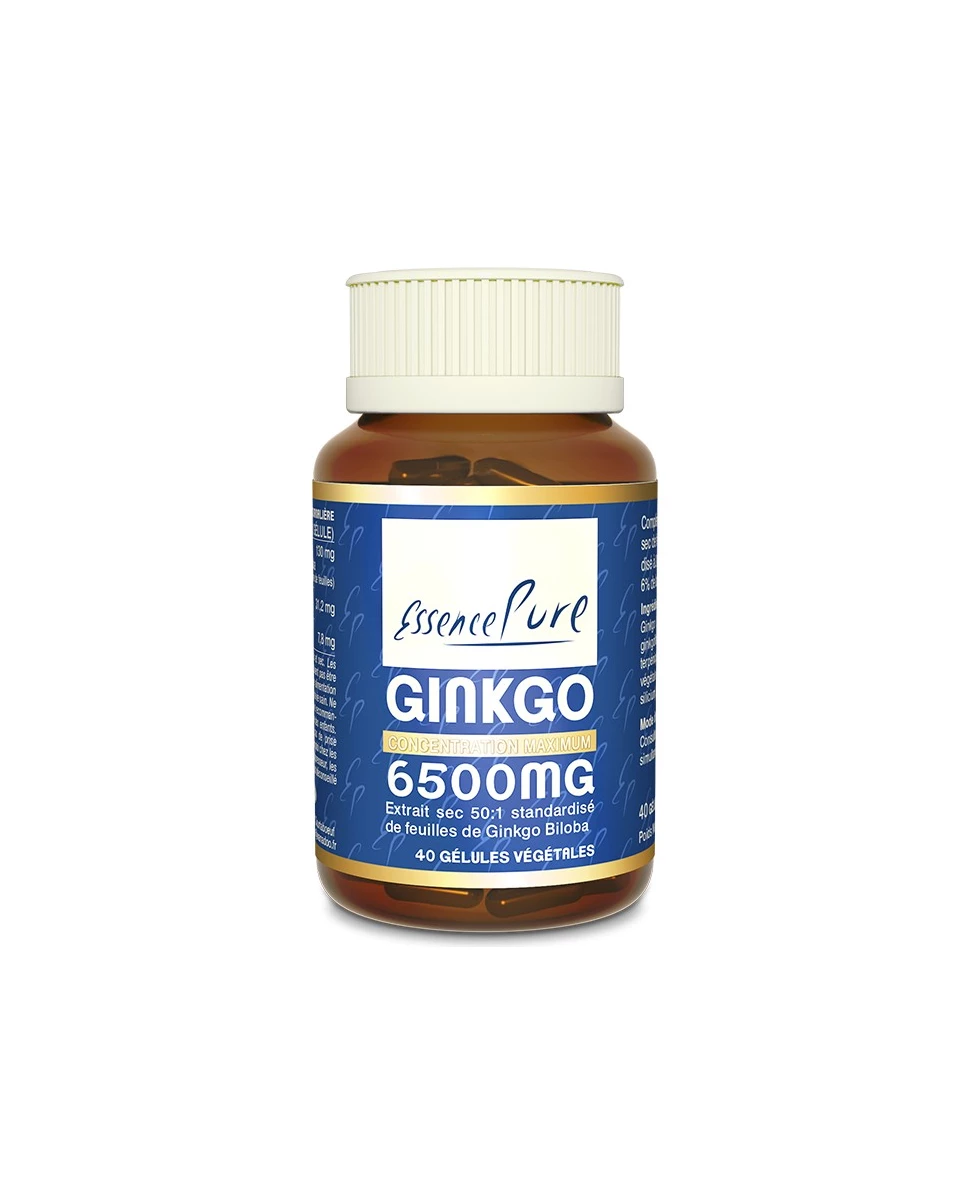 Ginkgo 6500mg - 40 Gélules - Essence Pure