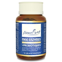 Maxi Enzymes + Probiotiques - 40 Gélules - Essence Pure