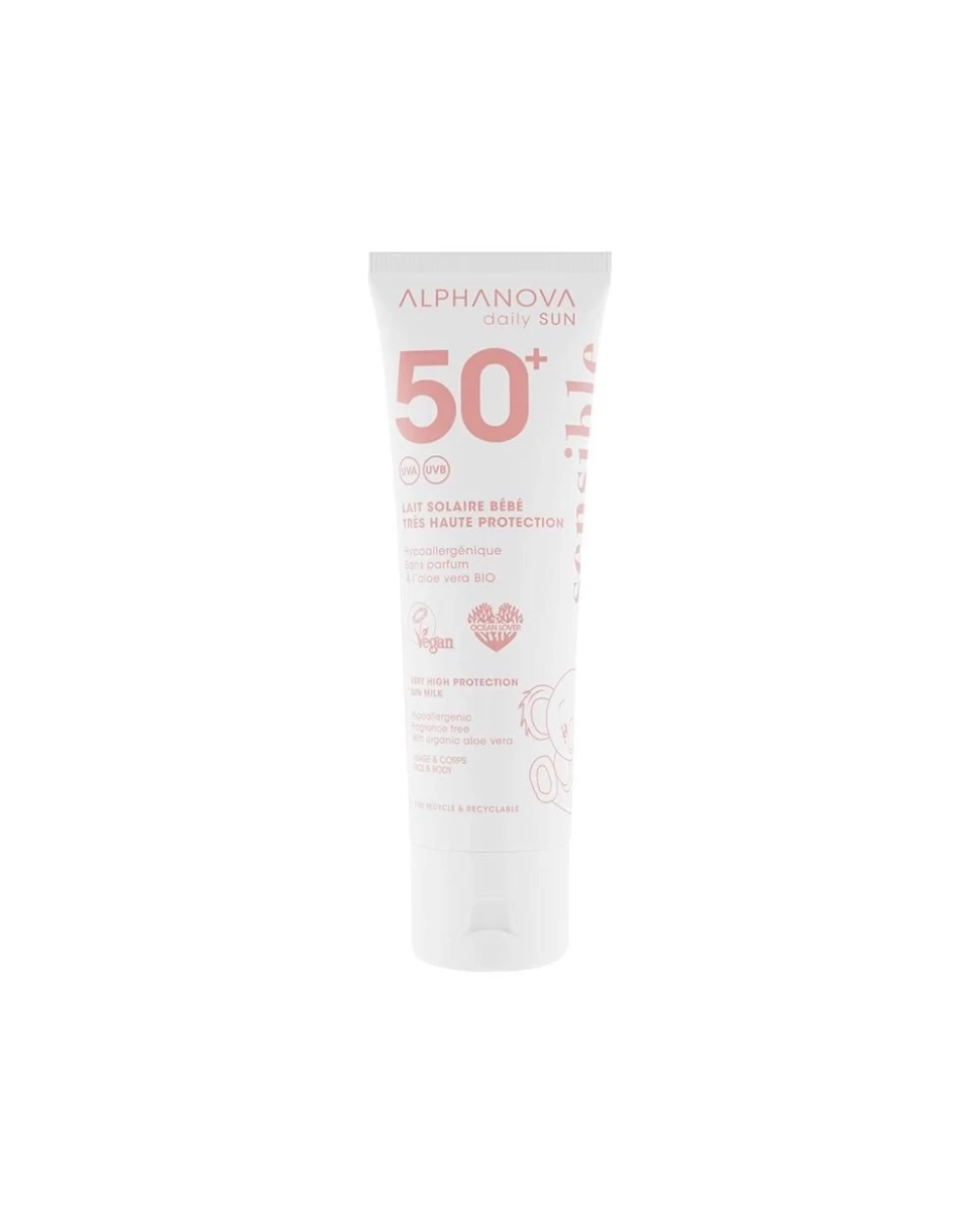 Lait Solaire Bébé Très Haute Protection SPF50+ - 500ml - Alphanova