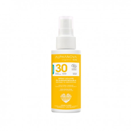 Spray Solaire Naturel et Bio Haute Protection SPF30 - 50gr - Alphanova