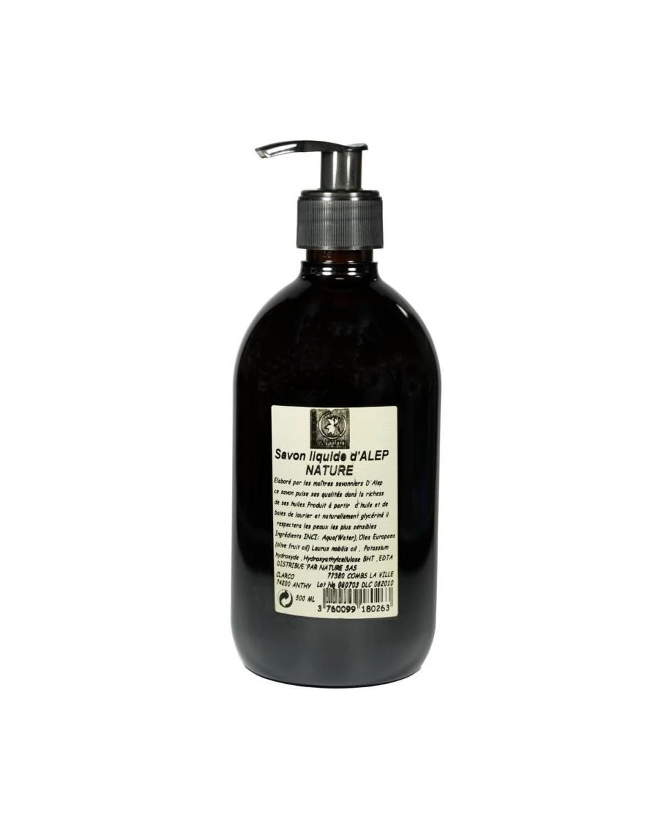 Savon liquide d'Alep 20% Huile de baies de Laurier - 500ml -Boutique Nature