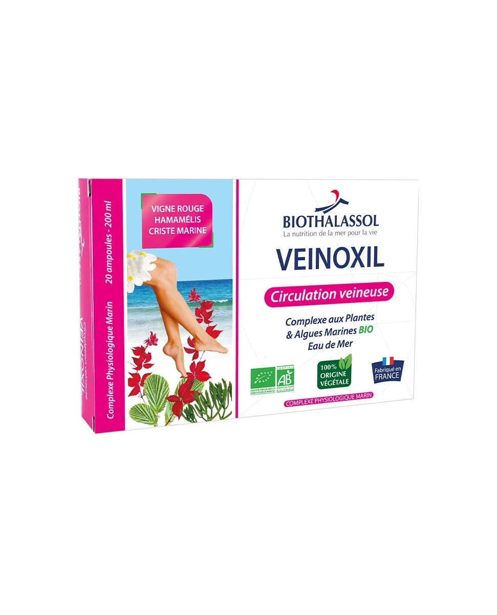 Veinoxil Jambes Légères - 20 Ampoules de 10ml - Biothalassol