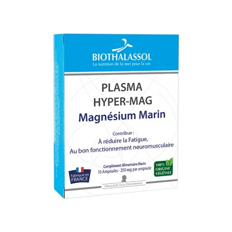 Plasma Hyper-Mag Magnésium Marin - 10 Ampoules - Biothalassol