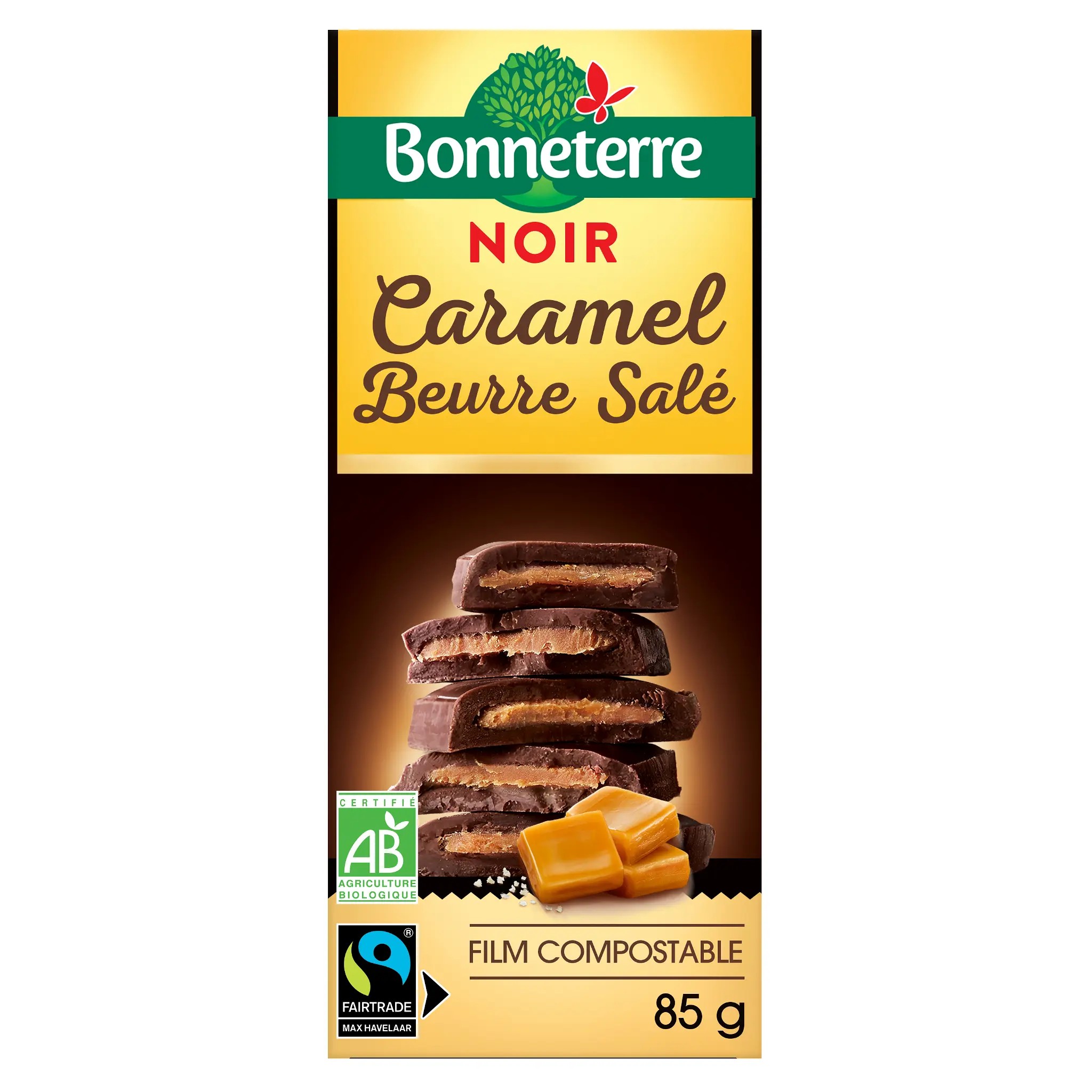 CHOCOLAT NOIR CARAMEL BEURRE SALE 100G