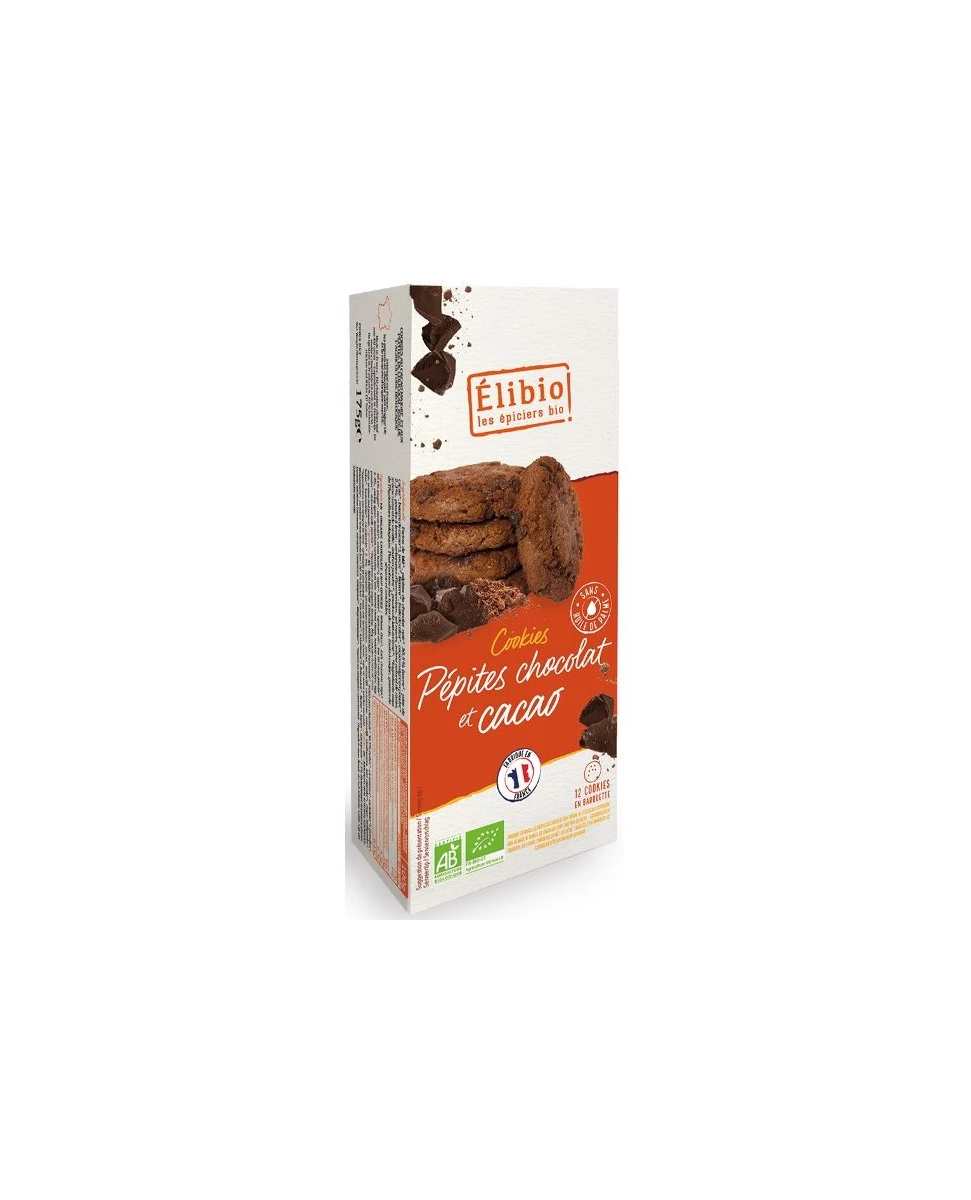 Cookies Pépites de Chocolat et Cacao -175g - Elibio