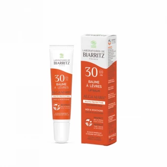 Alga Maris Baume à Lèvres SPF 30 Mer & Montagne Bio - 15ml - Laboratoire Biarritz