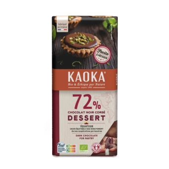 Chocolat Dessert Noir Corsé  Bio 72% Cacao - 200g - KAOKA
