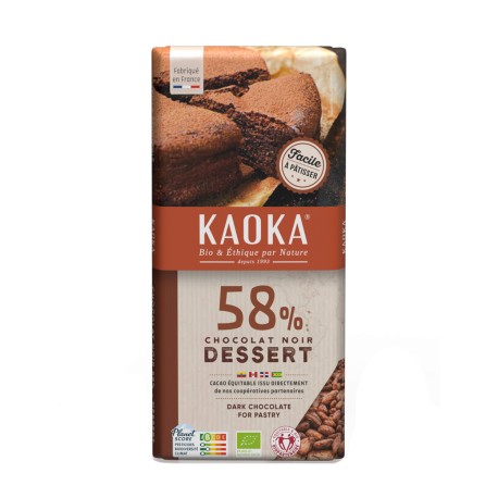 Chocolat Dessert Noir Bio 58% Cacao - 200g - KAOKA