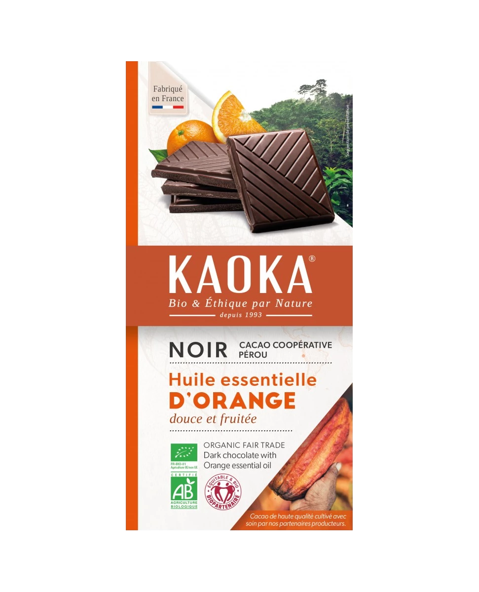 Chocolat Noir 58% Orange - 100g - Kaoka