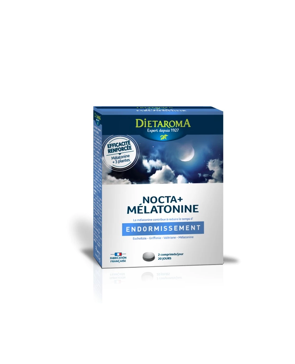 Nocta+ Mélatonine Endormissement - 40 comprimés - Dietaroma