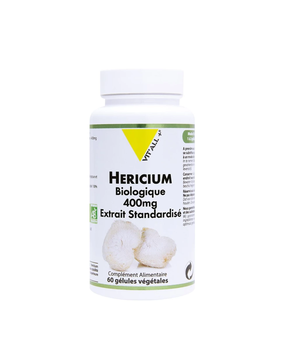 Héricium Bio 400mg Standardisé - 60 Gélules - Vit'All+