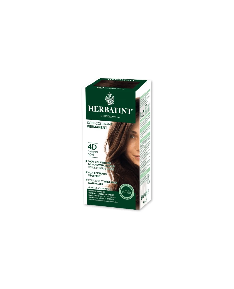 Coloration Cheveux Naturelle 4D Châtain Doré - 150ml - Herbatint