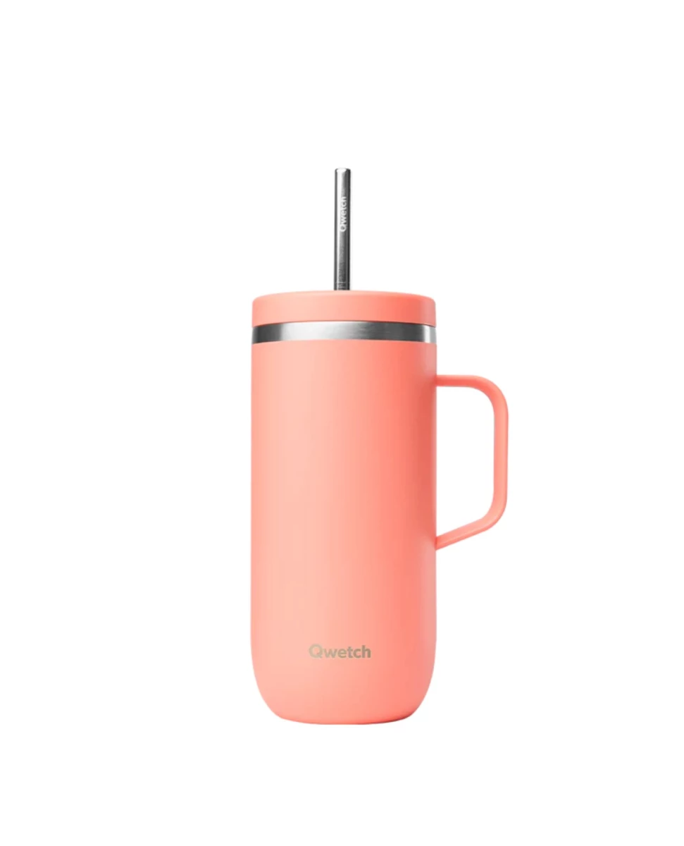 Cold Cup Isotherme avec Anse Matt Pêche - 600ml - Qwetch