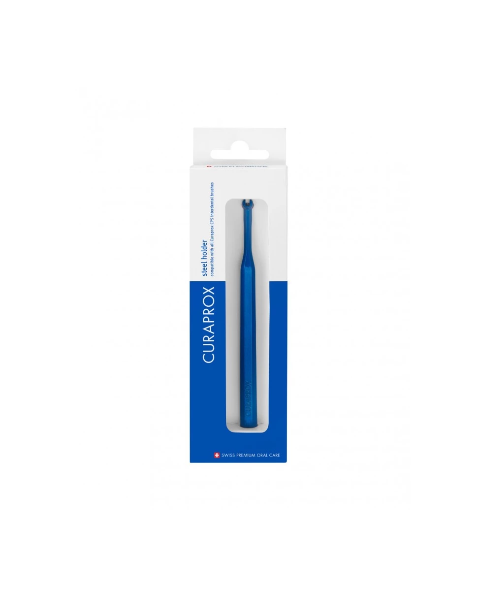 Manche pour Brossettes Interdentaires Bleu Acier - 1 Pièce - Curaprox