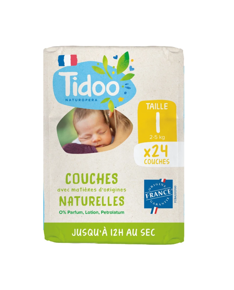 Couches T1/XS/2-5kg - 24 Couches - Tidoo