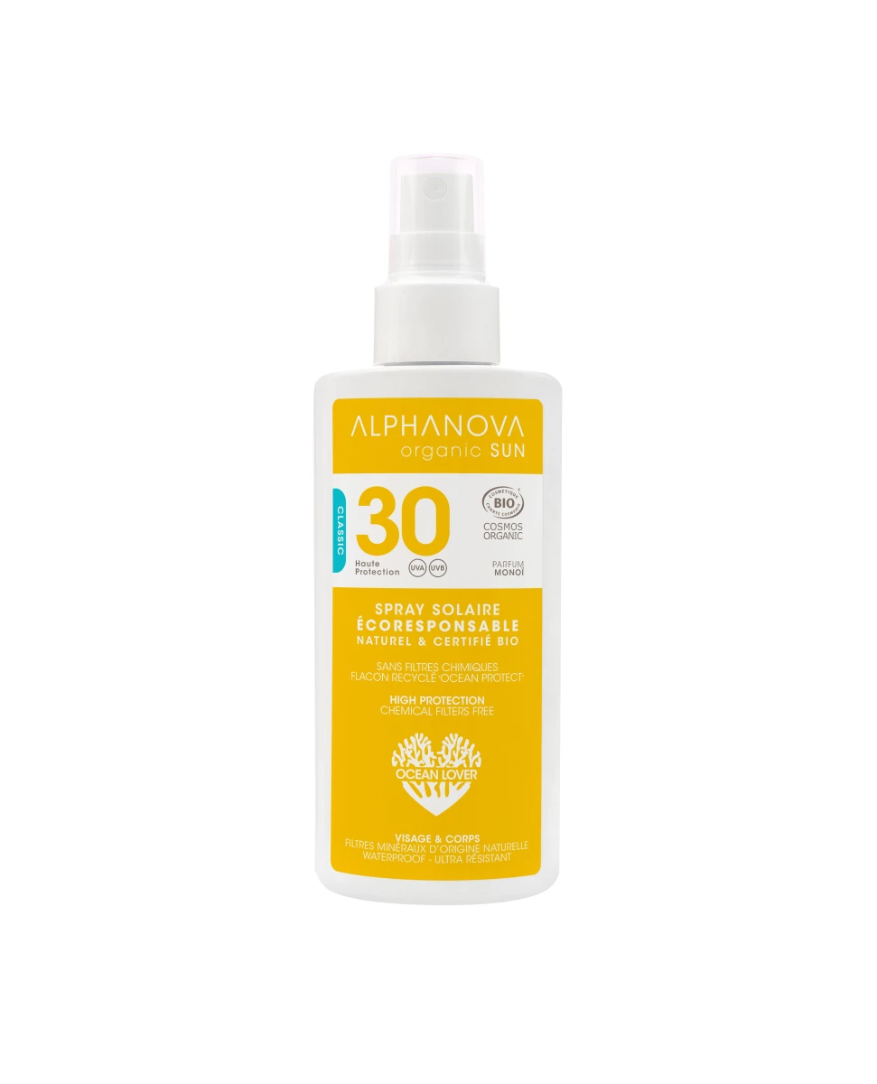 Spray Solaire Bio Haute Protection SPF30 Adultes - 125g - Alphanova