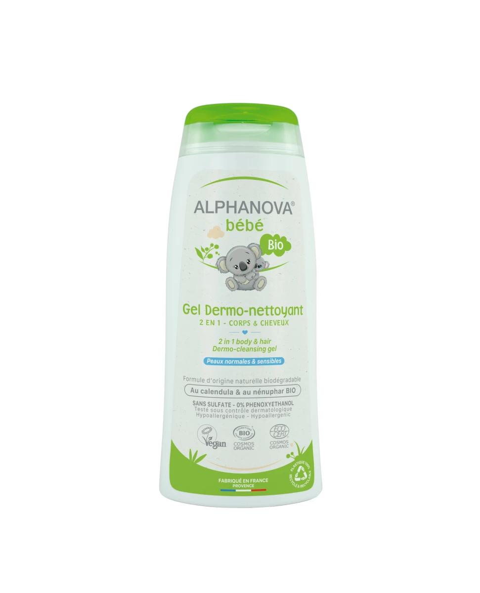Dermo-Nettoyant Gel Cheveux et Corps Bébé - 200ml - Alphanova