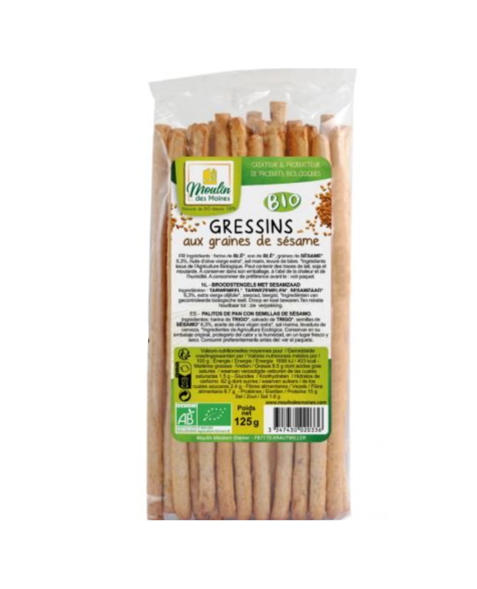 Gressins de Blé au Sésame - 125g - Moulin des Moines