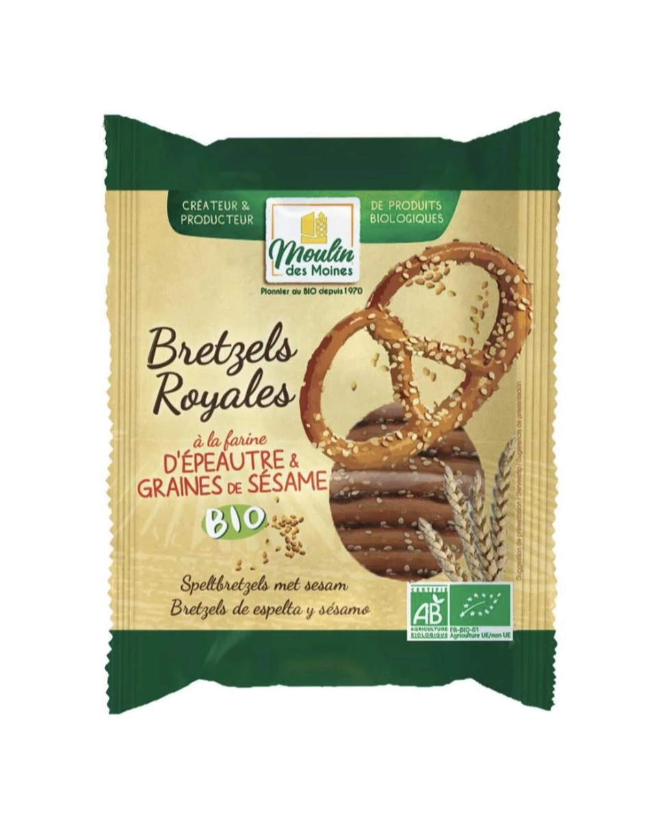 Bretzels Royales Épeautre Sésame Bio - 125g - Moulin des Moines