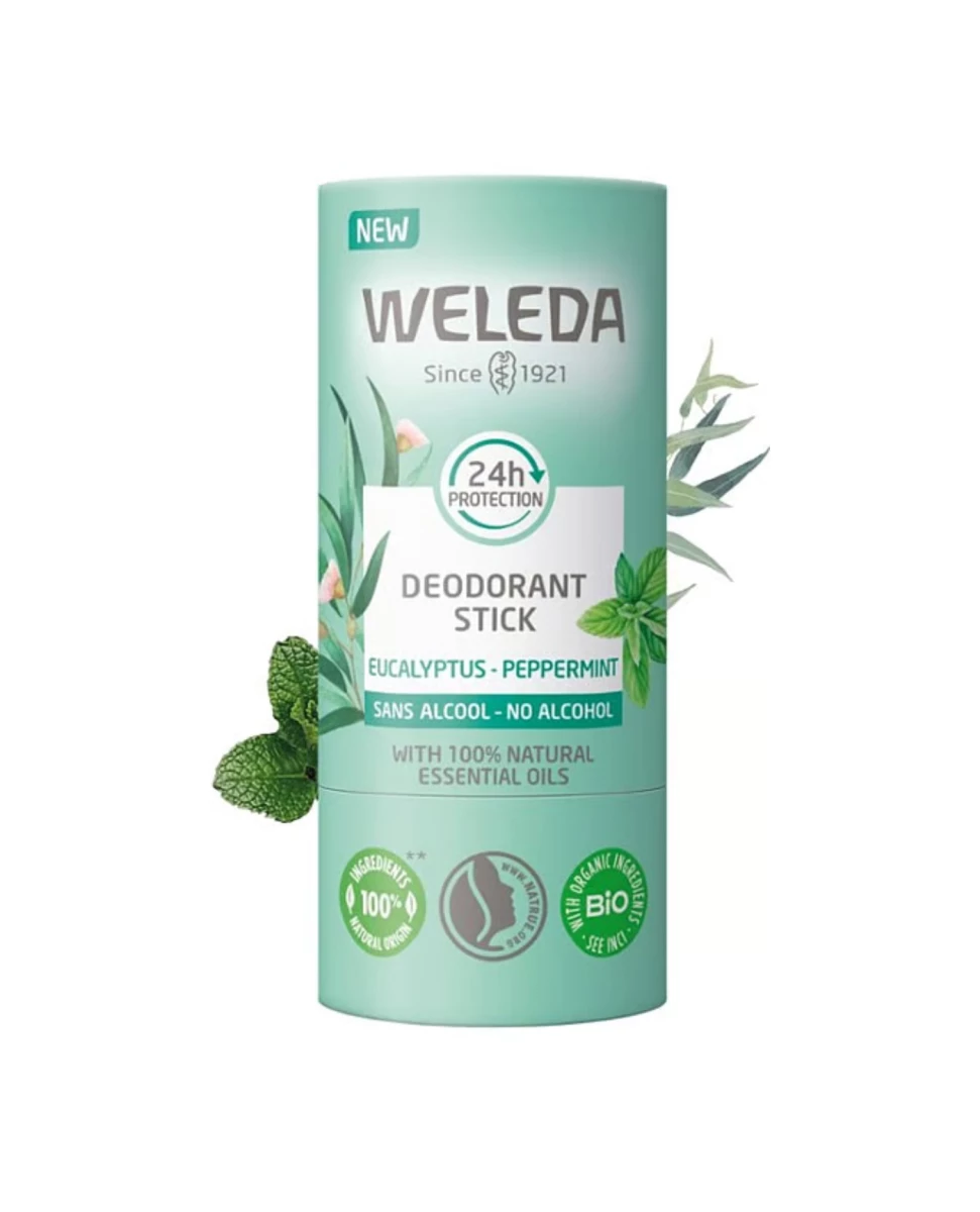 Déodorant Solide 24h Eucalyptus Menthe Poivrée - 50g - Weleda