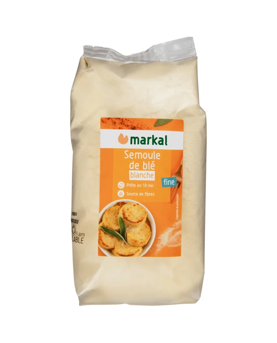 Semoule de Blé Blanche Fine - 500g - Markal