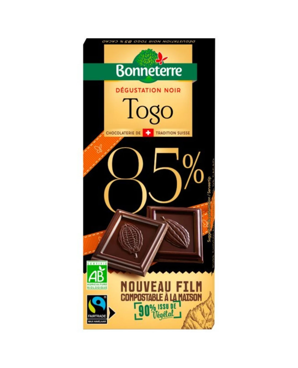Chocolat 85% Togo – 80g – Bonneterre