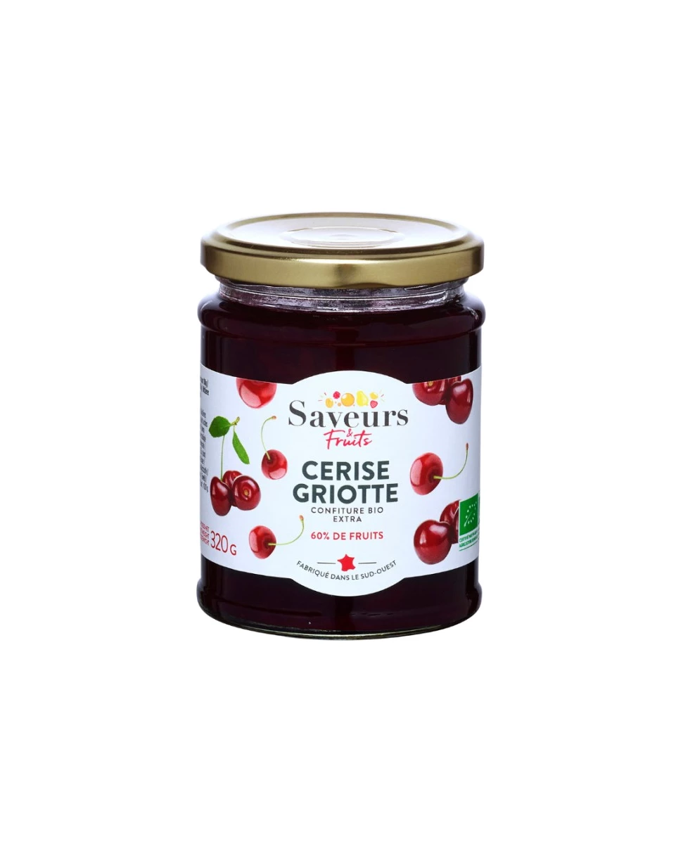 Confiture Extra Cerise Griotte Bio - 320g - Saveurs Fruits