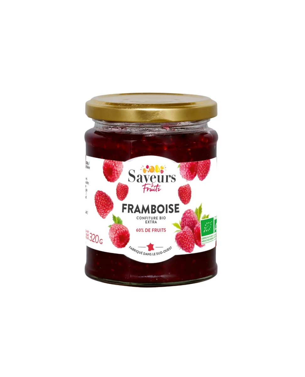 Confiture Extra Framboise Bio - 320g - Saveurs Fruits