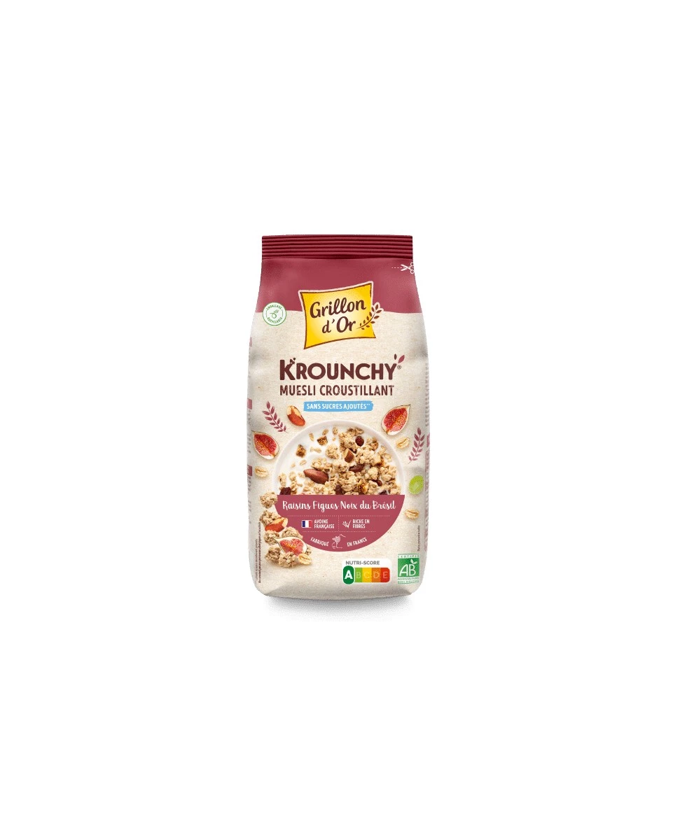 Krounchy Figues, Raisins, Noix du Brésil - 450g - Grillon d'Or