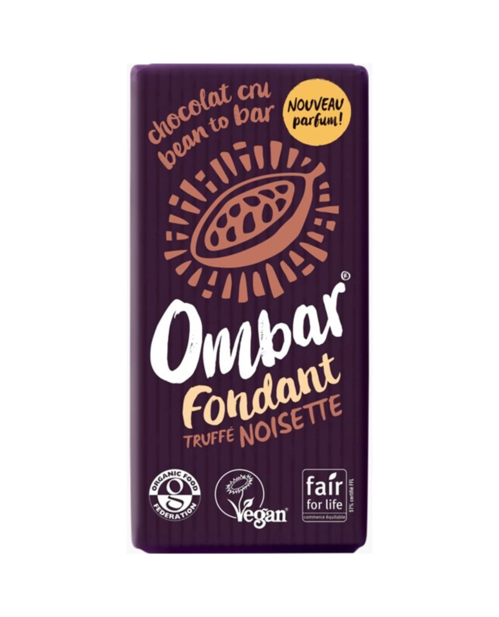 Chocolat Au Cœur Fondant Truffe Noisette – 70g – Ombar