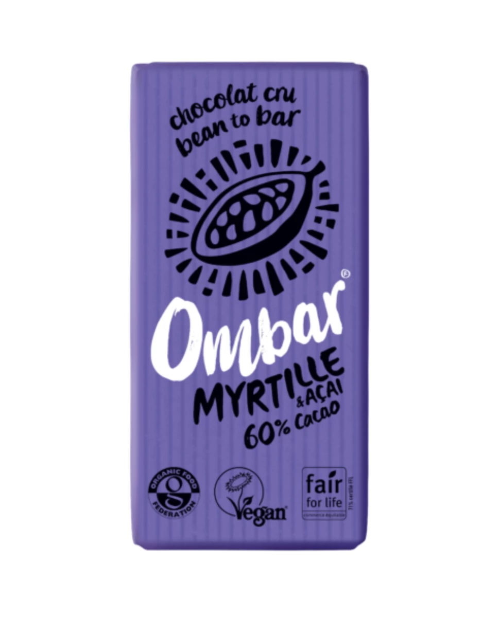Chocolat Cru Myrtille Açaï - 35g - Ombar